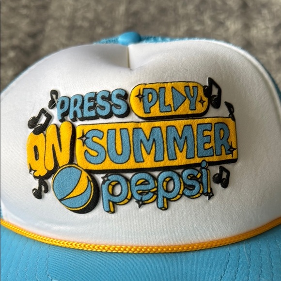 Awesome vintage 90’s Pepsi Blue and White Retro Hat Snapback Mesh - Picture 2 of 5